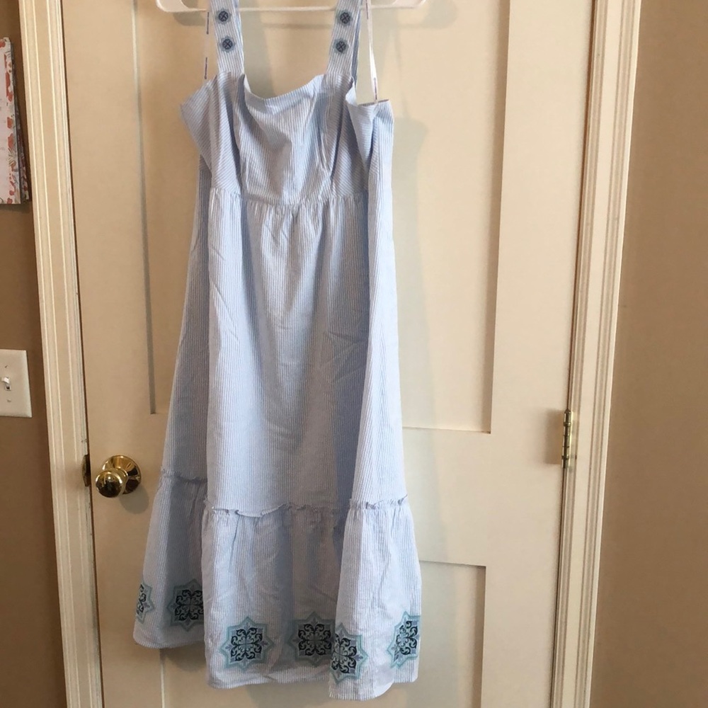 Southern Tide Searsucker embroidered dress